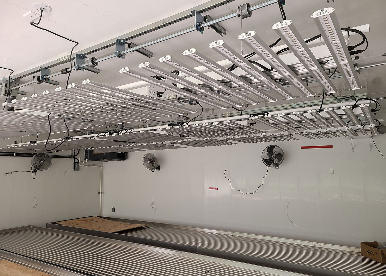 installation of lift and grow's cannabis light lifting technology